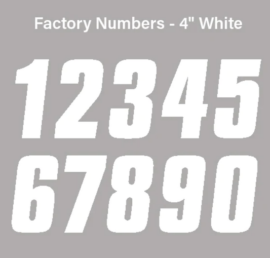 FACTORY EFFEX Factory Numbers - 4" White