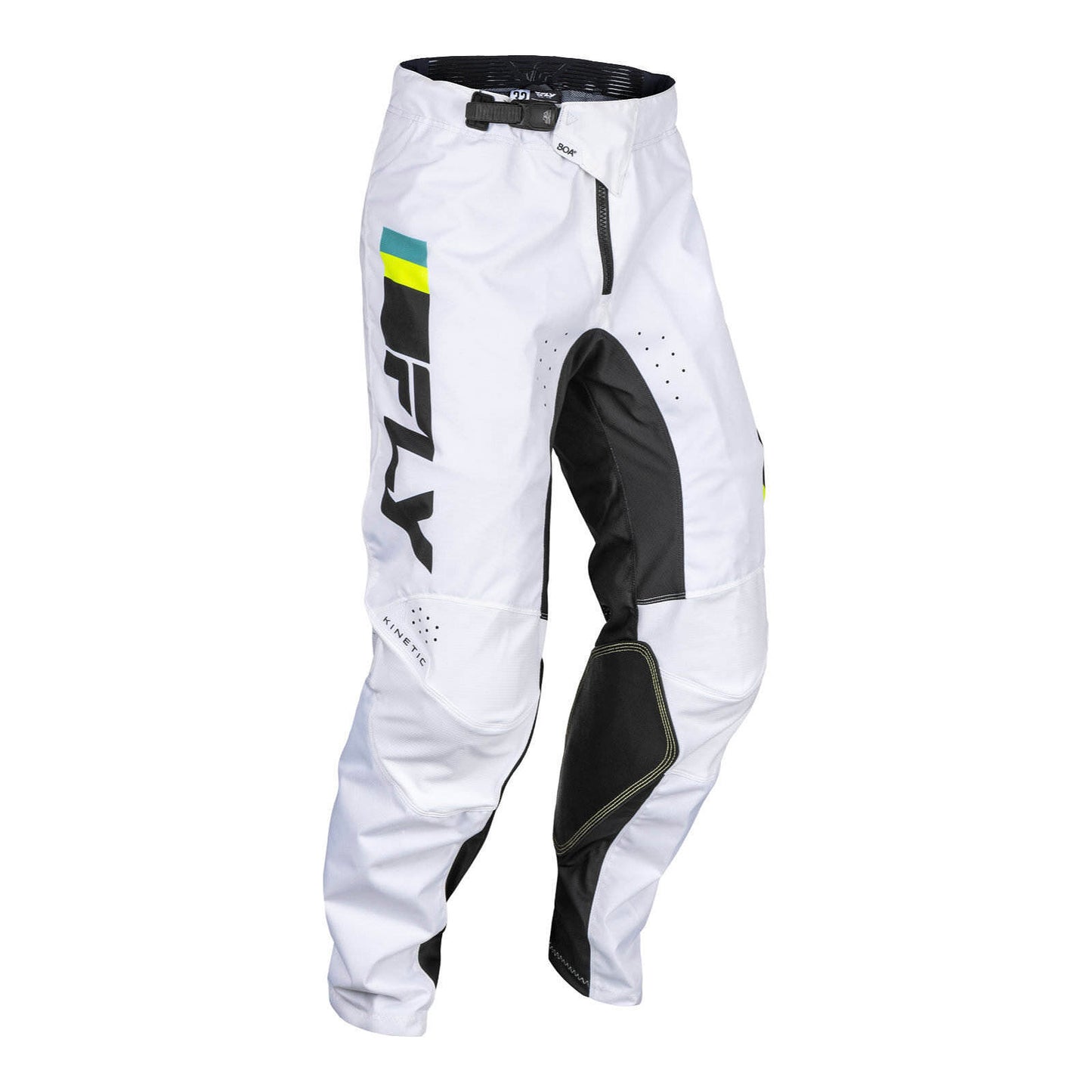 FLY Racing Kinetic Prix Pants - White / Black / Hi-Vis