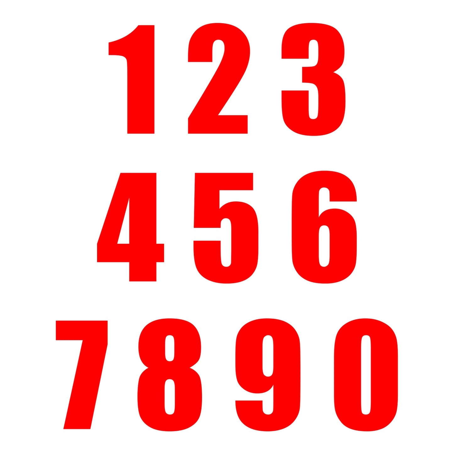 Whites Race Number - Red #2 (10 Pack)