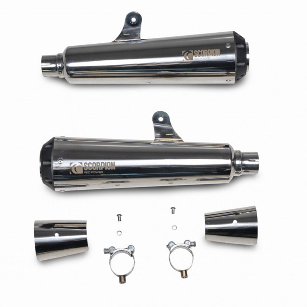 RED POWER STAINLESS STEEL SLIP-ON (PAIR) ROYAL ENFIELD INTERCEPTOR 650
2019 - 2022