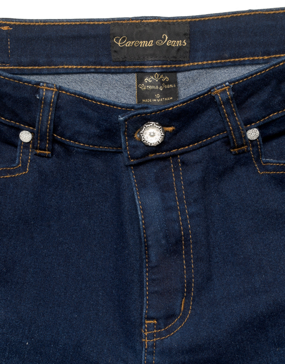 Classic 5 Pocket Midrise Bootleg Jeans - Dark Blue
