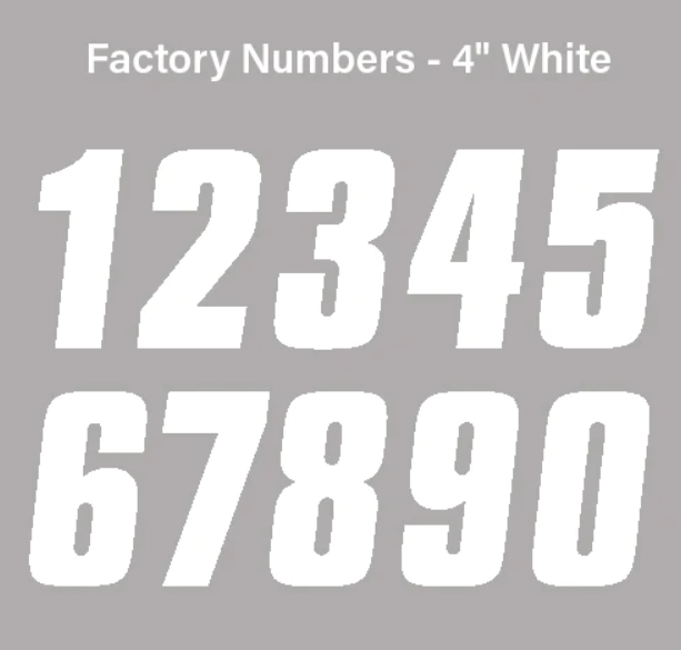 FACTORY EFFEX Factory Numbers - 4" White