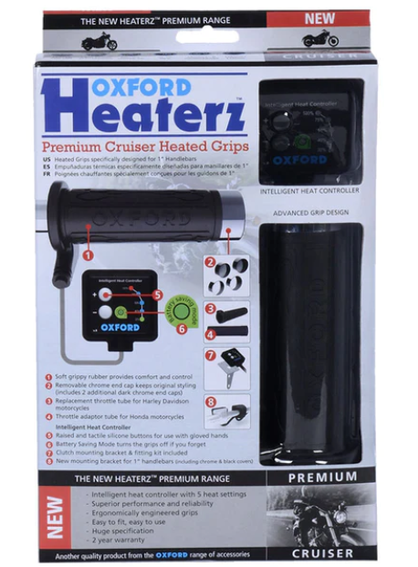 Oxford HotGrips® Premium Cruiser (1 Inch Bar) with V8 Switch