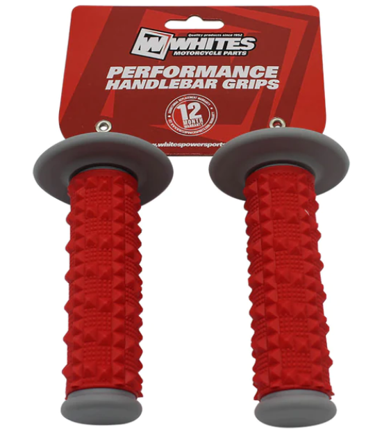 Whites Grip MX Full Diamond - Grey/Red