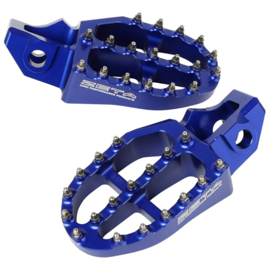 Zeta Aluminum Footpegs HQV. MX/ED SX '16 - Blue
