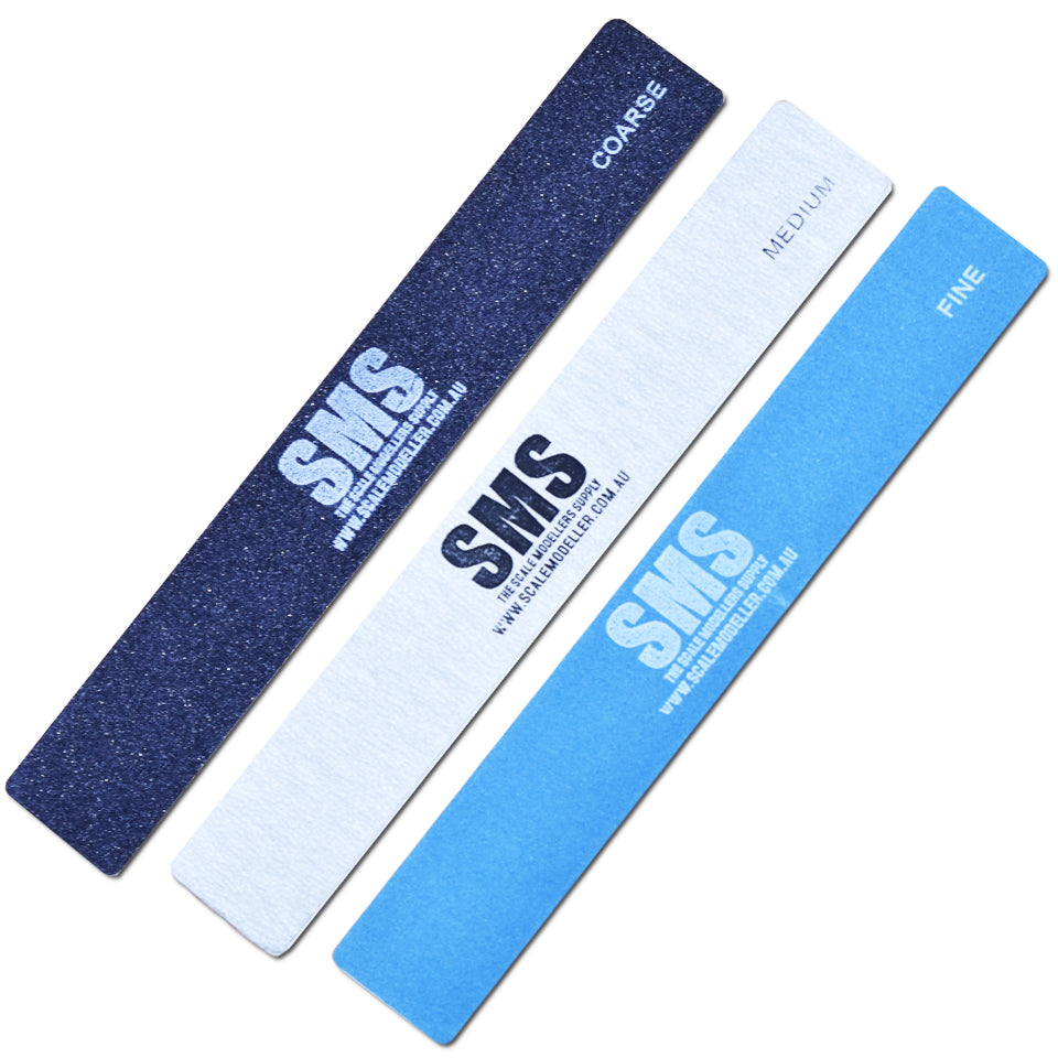 SCALE MODELLERS SUPPLY SANDING STICKS 3PC (MIXED GRITS)