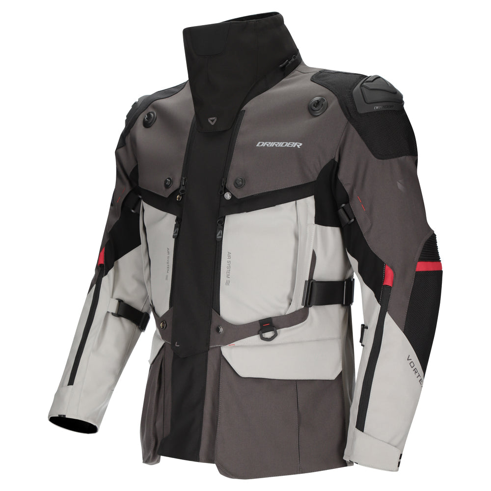 DriRider Vortex ADV 3 Jacket - GryLtGryBlk necktube