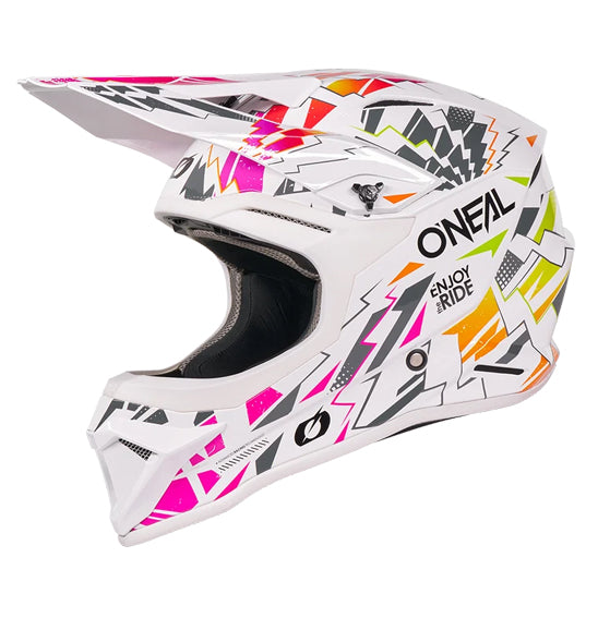 O'Neal 2027 Youth 1SRS STIXX Helmet - White/Multi