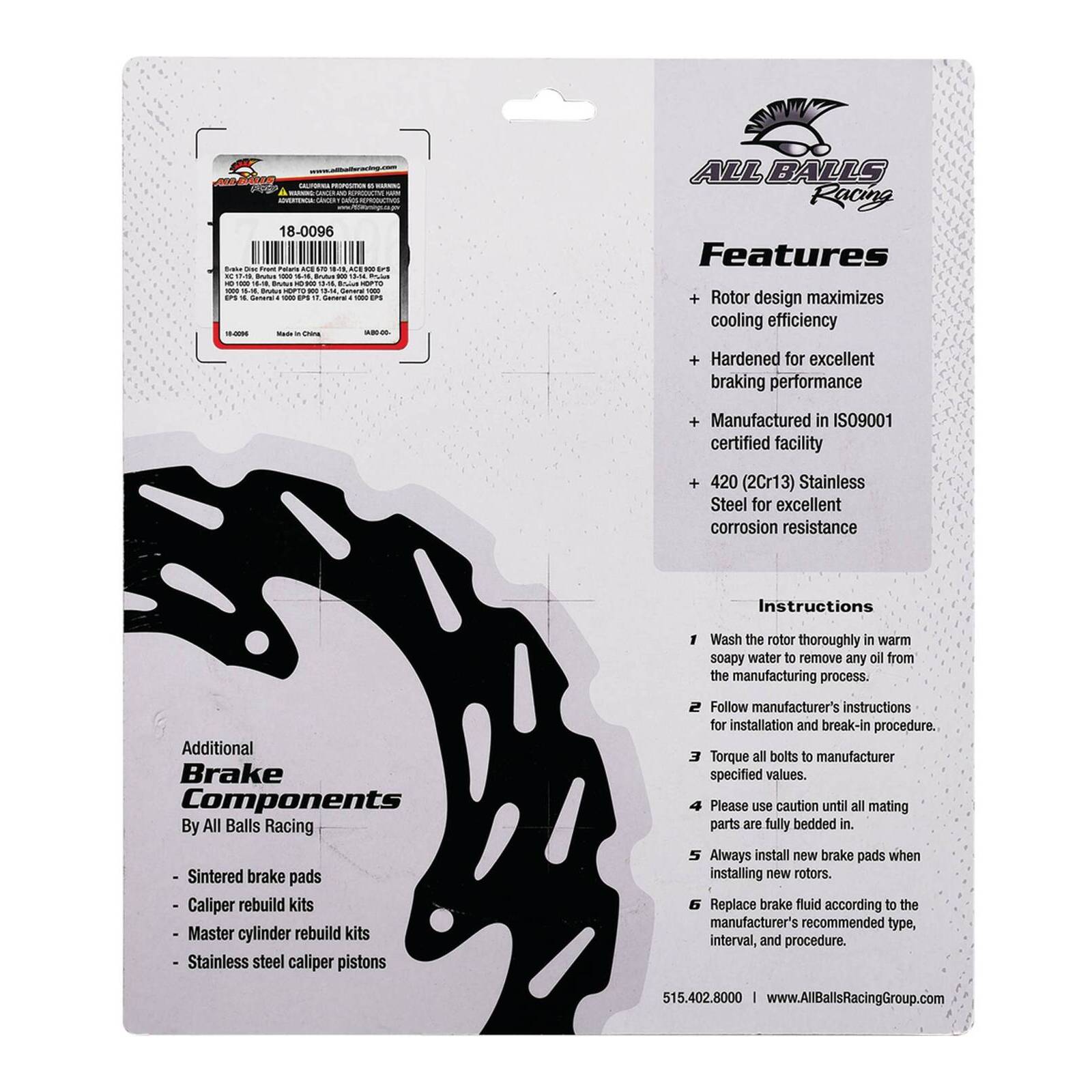 Brake Disc Front / Rear 18-0096