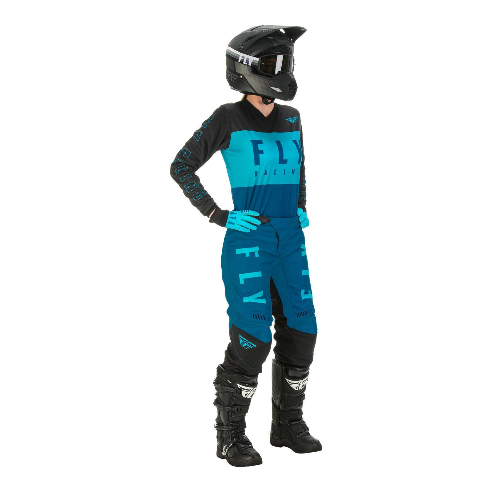 Fly Racing Ladies F-16 Pant - Aqua / Dark Teal / Black
