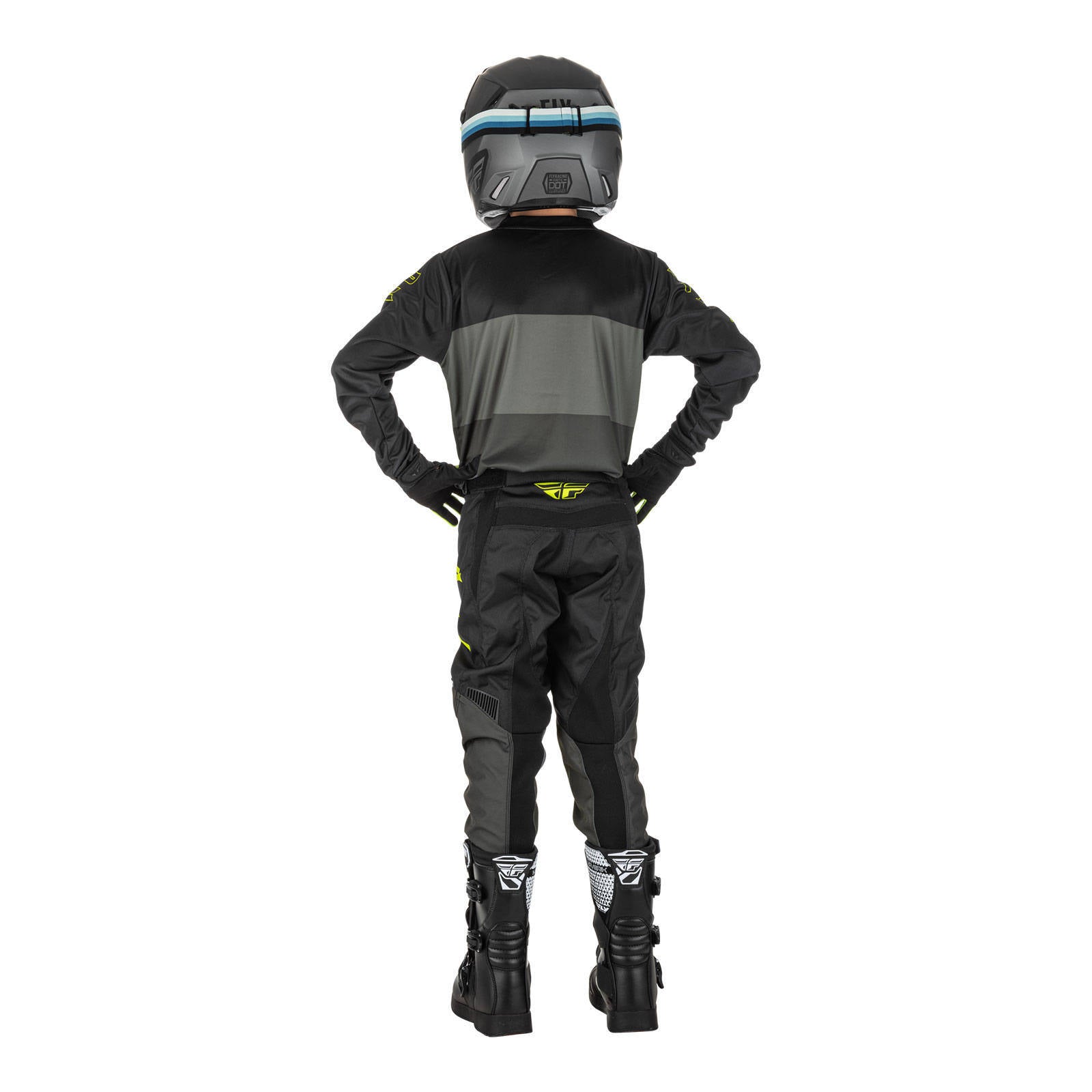 Fly Racing F-16 Youth Pant - Grey / Black / Hivis