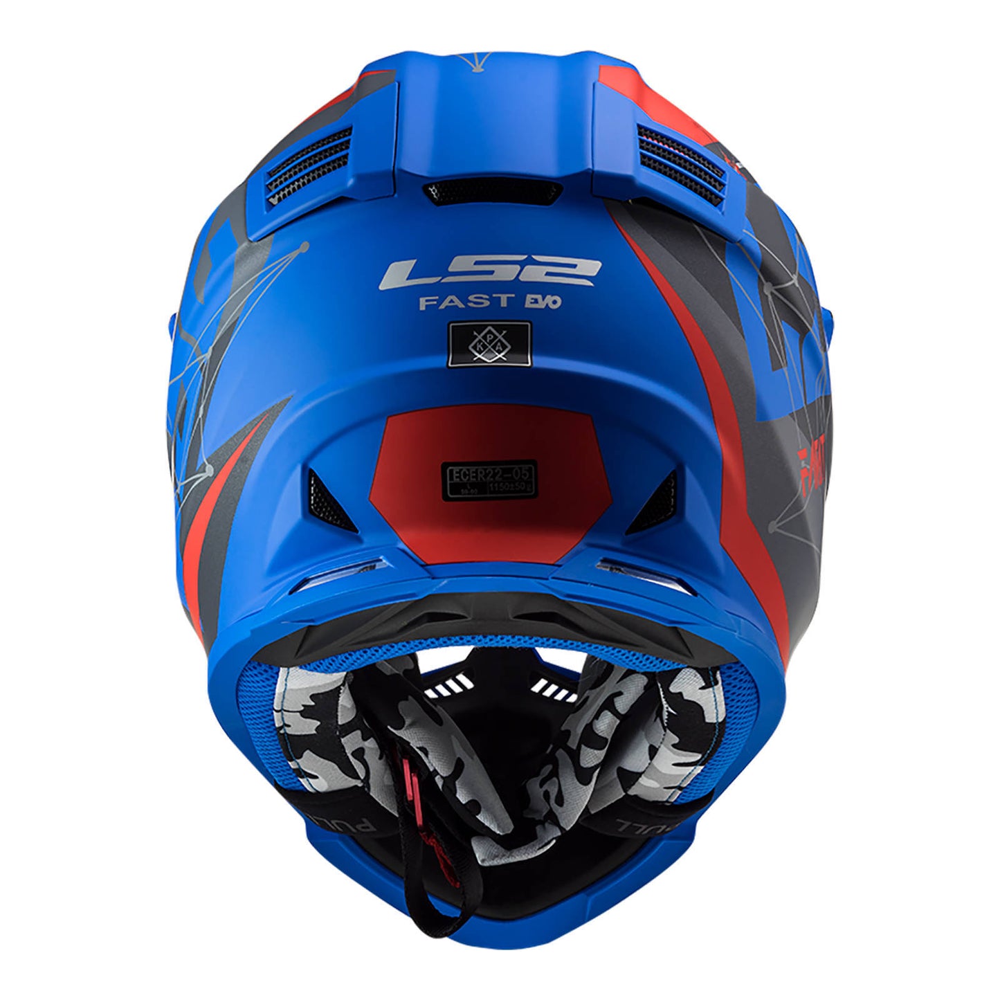 LS2 MX437 Fast Evo Alpha Helmet - Matte Blue / Red
