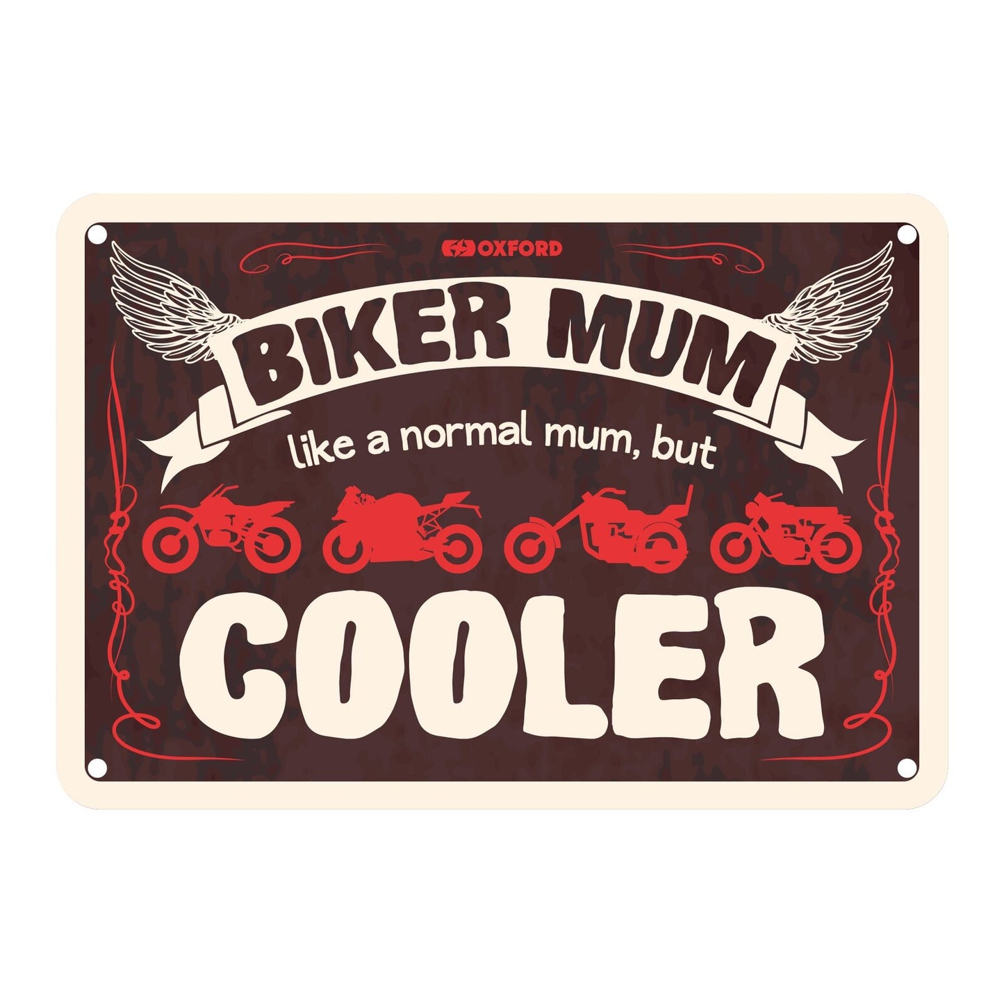 Oxford Garage Metal Sign: Biker Mum Cooler