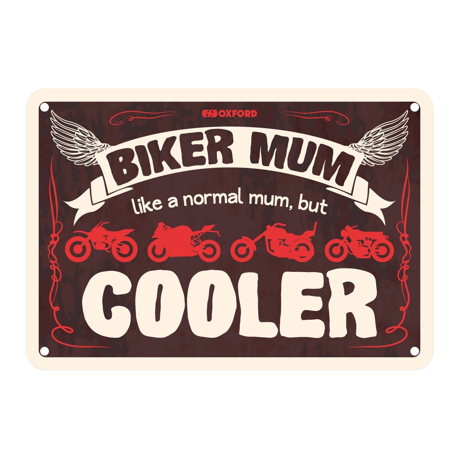 Oxford Garage Metal Sign: Biker Mum Cooler