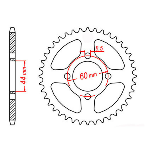 MTX 833 Steel Rear Sprocket #428