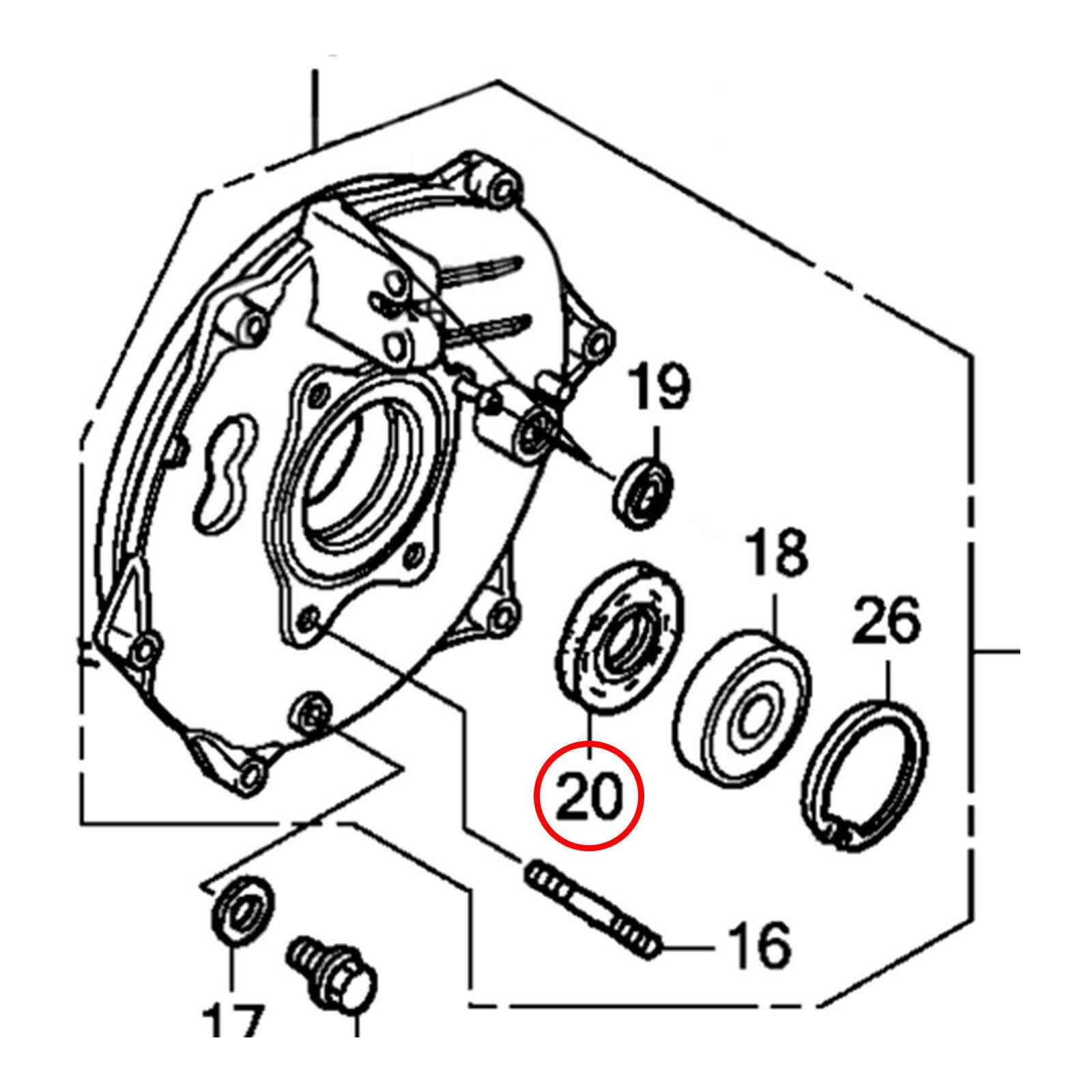 Whites Dust Seal - Honda Rear Brake Seal - 44 x 58 x 8
