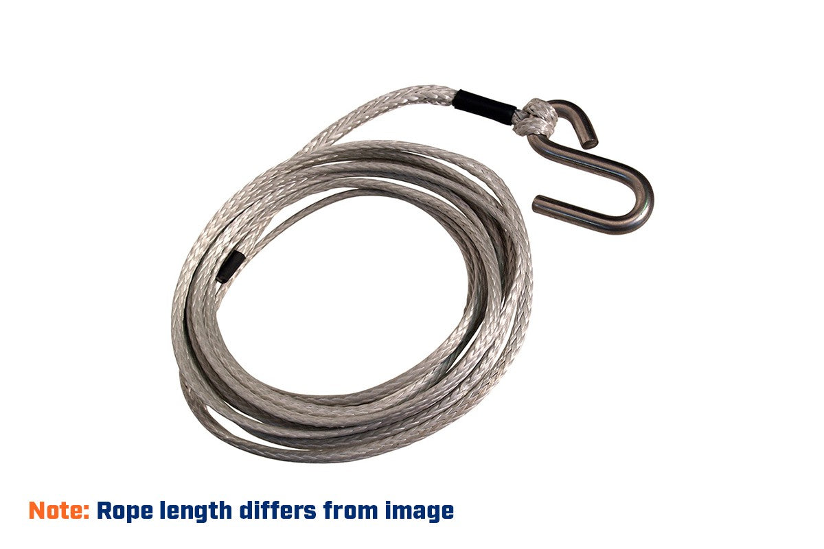Heavy Duty Synthetic winch rope, 10 m, S hook (12 mm)