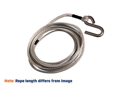 Heavy Duty Synthetic winch rope, 10 m, S hook (12 mm)