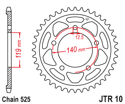 JTR Rear Steel Sprocket