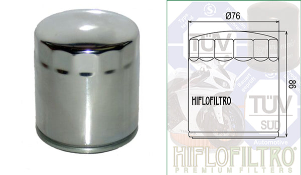 HiFlo HF174C Oil Filter - Chrome