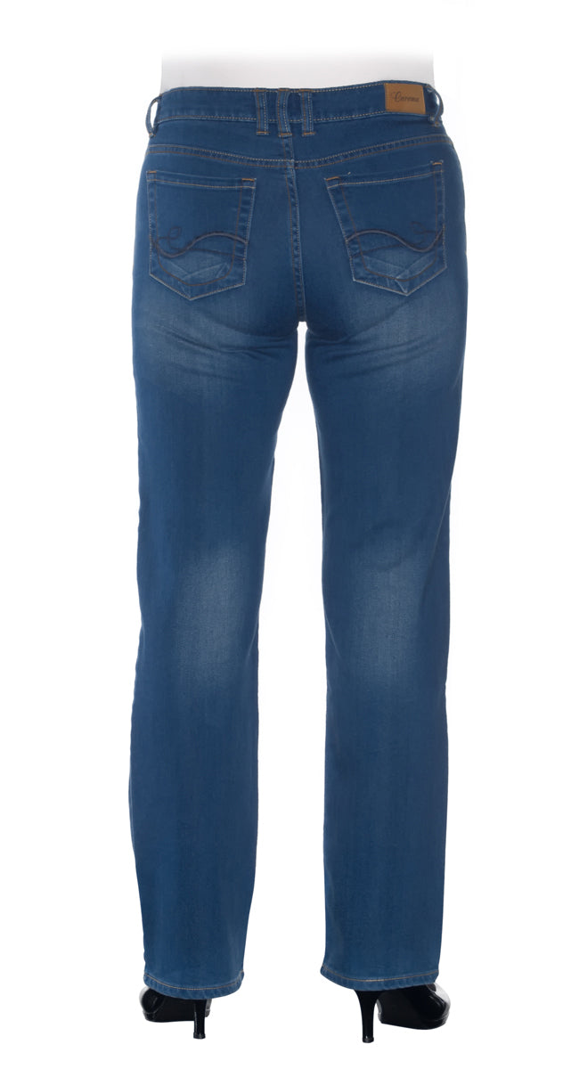 Classic 5 Pocket Midrise Bootleg Jeans - Mid Blue