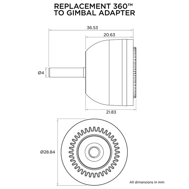 QL 360 to Gimbal Adaptor tech drawing